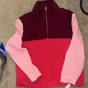 J. Crew Burgundy Half-Zip Pullover